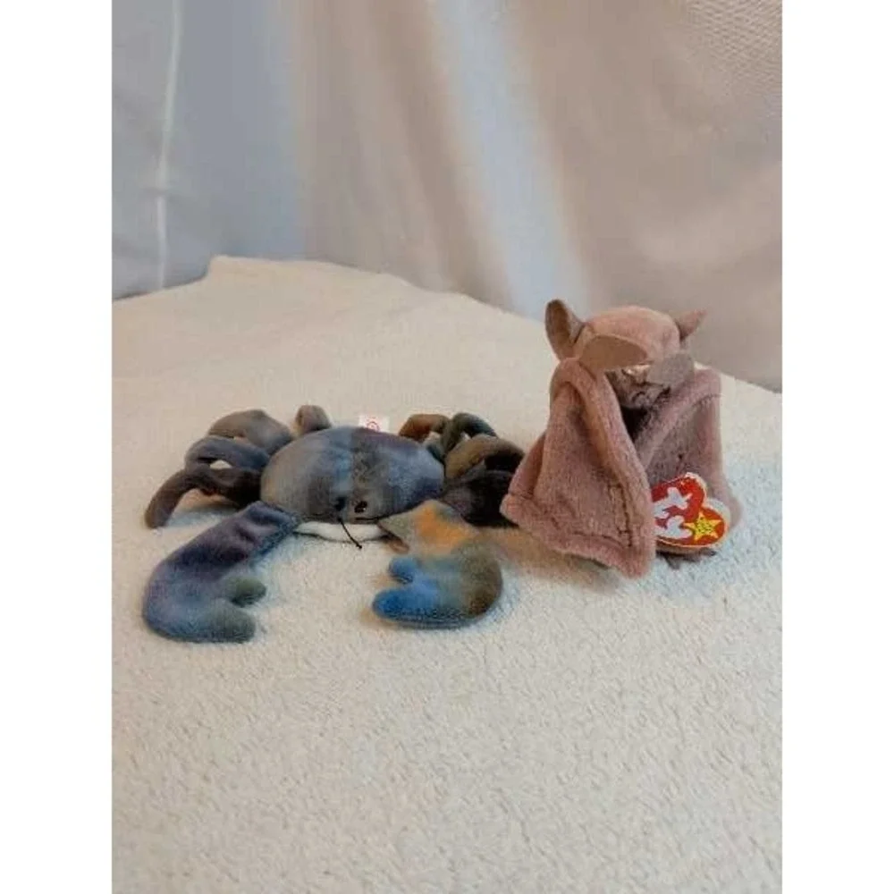 Ty Beanie Babies Claude‎ Crab Batty Bat Plush Stuffed Animal NWT